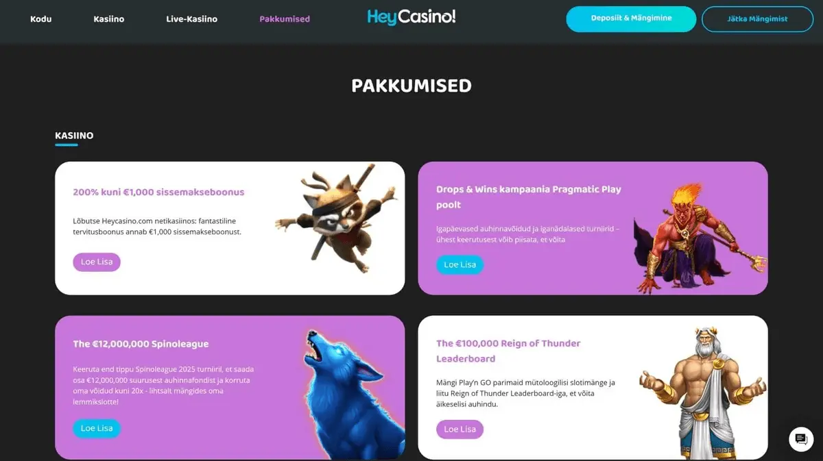 Hey Casino Bonussen en Promocodes 2026 image 3
